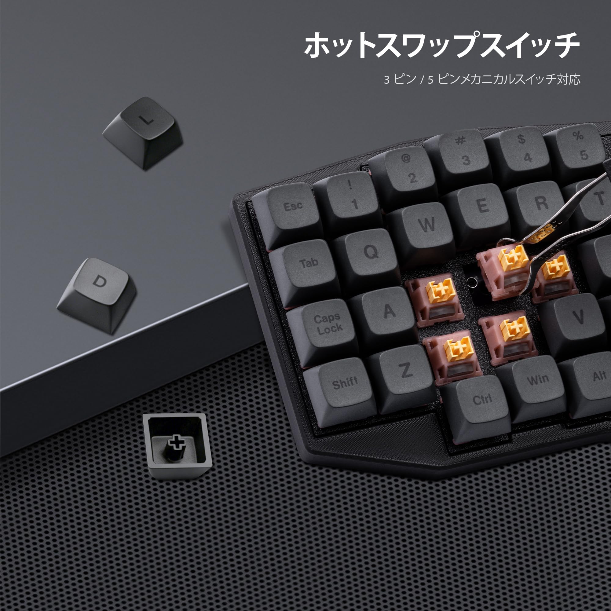Amazon | YIVU Sofle ワイヤレス 分割キーボード 静音 メカニカル